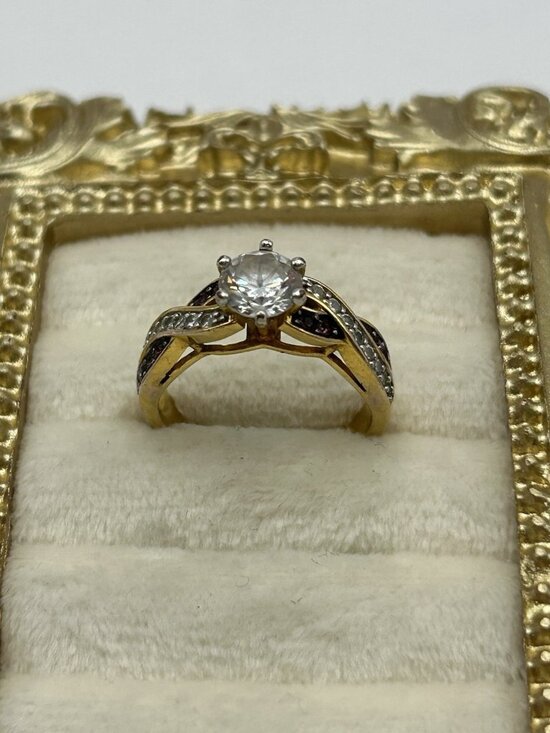 Danbury Mint Jewelry - Danbury Mint Ring Purple Gold Tone Size 7 Personalize Name Anna Birthstone Gift